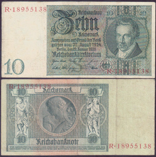 1929 Germany 10 Reichsmark (Peace issue) L000753
